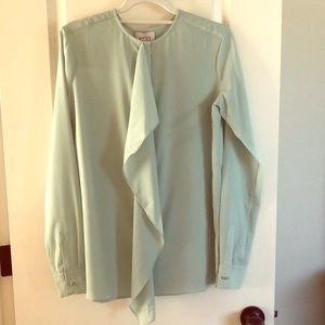 Marchesa Rose Aqua Foam Blouse